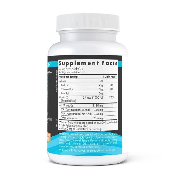 Ultimate Omega-D3 Sport, 1480mg Lemon, 60 softgels, Nordic Naturals - Vitax.ro