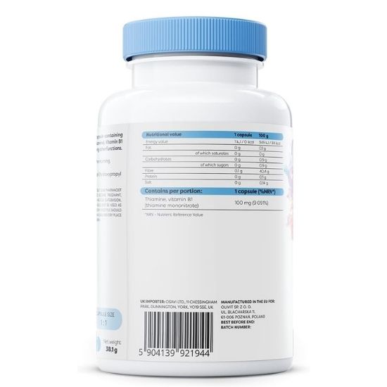 Vitamin B1, 100mg, 120 vegan caps, Osavi - Vitax.ro