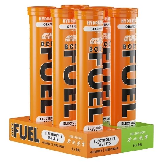 Bodyfuel Hydration Electrolyte Effervescent Tablets, Orange, 6 x 20 tabs, Applied Nutrition | Vitax.ro
