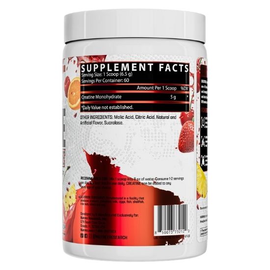 Creatine Monohydrate, Fruit Punch, 390g, Nutrex - Vitax.ro