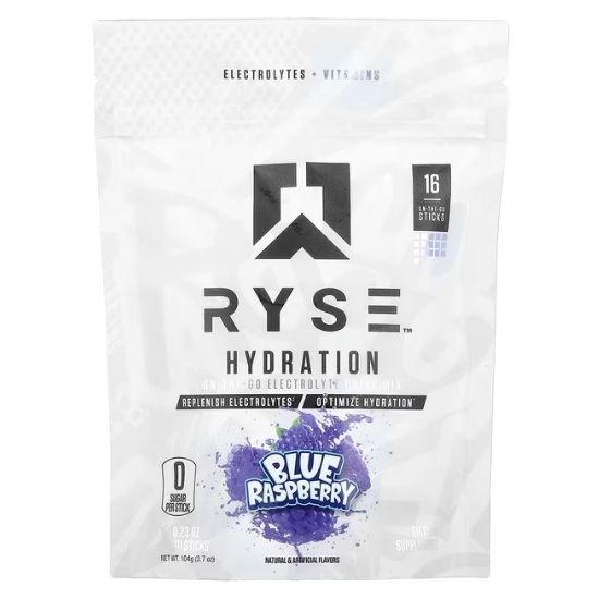 Hydration Sticks, Blue Raspberry, 16 x 6.5g, RYSE
