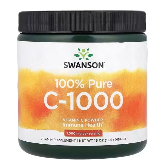 Vitamin C Powder, 100% Pure, 454g, Swanson - Vitax.ro