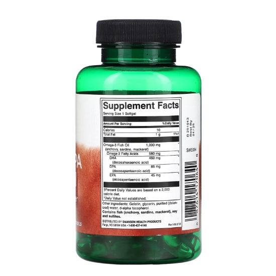 Super DPA Fish Oil, 60 softgels, Swanson - Vitax.ro