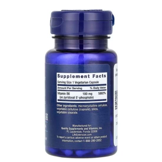 Pyridoxal 5'-Phosphate Caps, 100mg, 60 vcaps, Life Extension - Vitax.ro