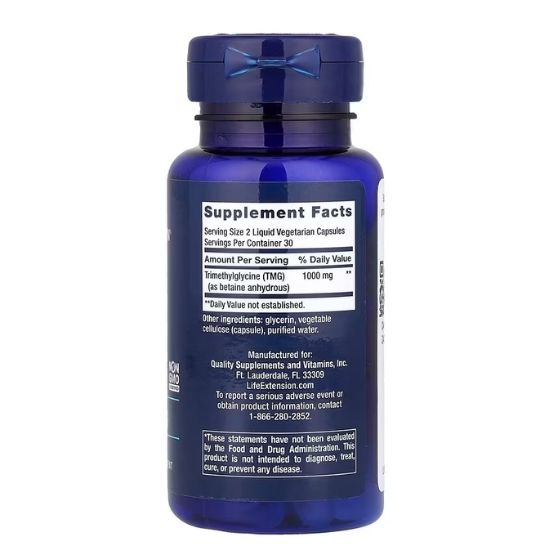 TMG, 500mg, 60 liquid vcaps, Life Extension - Vitax.ro