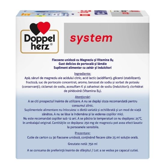Magneziu lichid, 375mg, 30 flacoane, Doppelherz - Vitax.ro