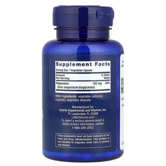 Magnesium Glycinate, 105mg, 90 vcaps, Life Extension - Vitax.ro