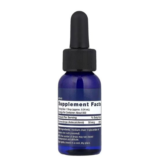 Liquid Vitamin D3, 50mcg, 29 ml, Life Extension - Vitax.ro