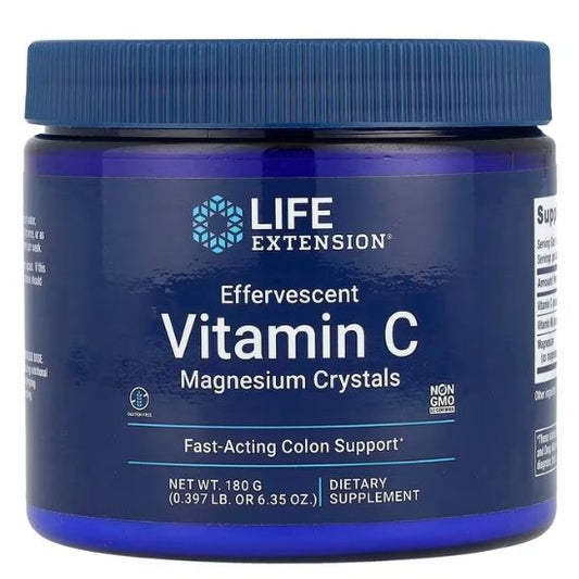 Effervescent Vitamin C Magnesium Crystals, 180g, Life Extension - Vitax.ro