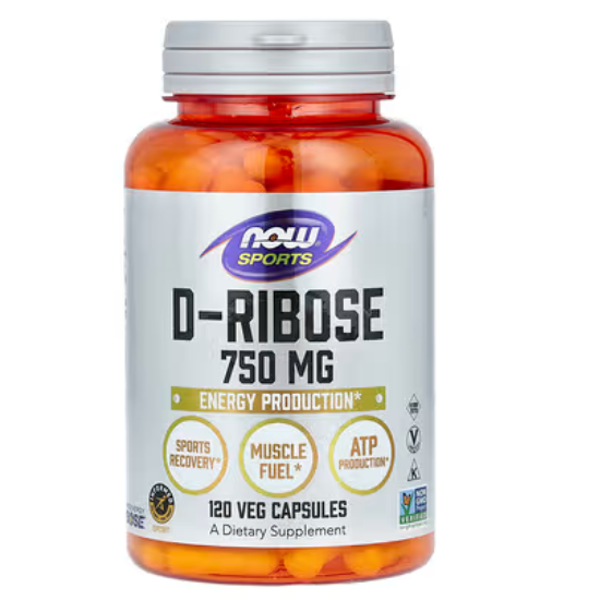 D-Ribose, 750mg, 120 vcaps, NOW Foods - Vitax.ro