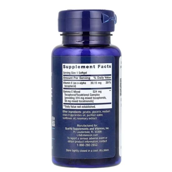 Gamma E Mixed Tocopherols & Tocotrienols, 60 softgels, Life Extension - Vitax.ro