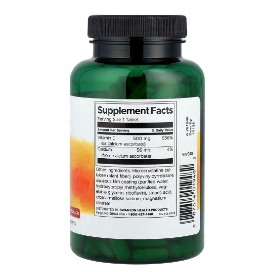 Buffered Vitamin C, 500mg, 250 tabs, Swanson - Vitax.ro