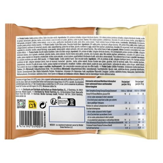 Filled Protein Cookie, Chocolate-Vanilla, 70g, Weider