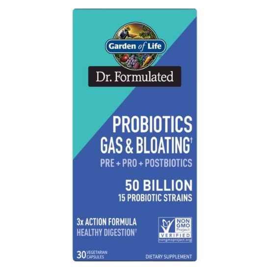 Dr. Formulated Probiotics Gas & Bloating, 30 vcaps, Garden of Life - Vitax.ro
