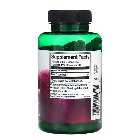 Sea Cucumber, 500mg, 100 caps, Swanson - Vitax.ro