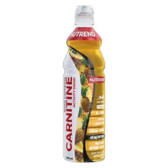 Carnitine Activity Drink with Caffeine, Non Sparkling Pineapple, 8 x 750 ml, Nutrend | Vitax.ro