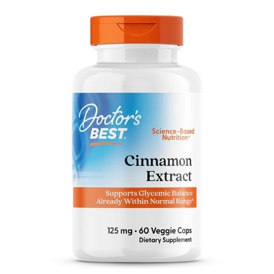 Cinnamon Extract cu CinnulinPF, 125mg, 60 vcaps, Doctor's Best - Vitax.ro