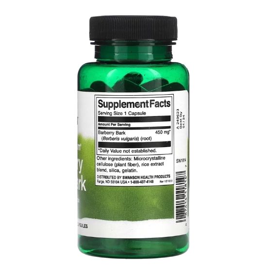 Full Spectrum Barberry Root Bark, 450mg, 60 caps, Swanson - Vitax.ro