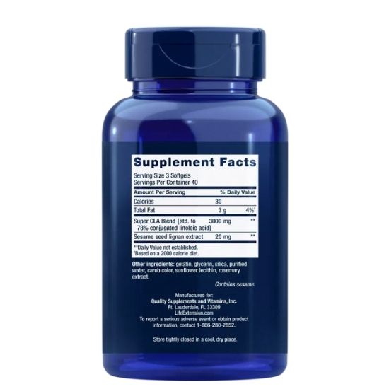 Super CLA Blend with Sesame Lignans, 120 softgels, Life Extension - Vitax.ro