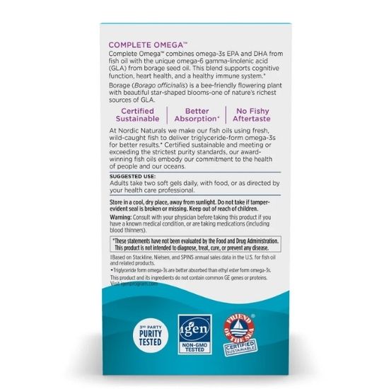 Complete Omega, 565mg, Lemon, 60 softgels, Nordic Naturals - Vitax.ro