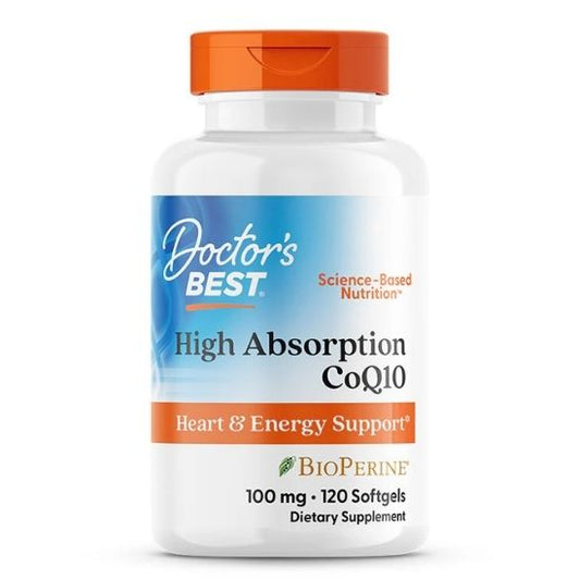High Absorption CoQ10 cu BioPerine, 100mg, 120 softgels, Doctor's Best - Vitax.ro