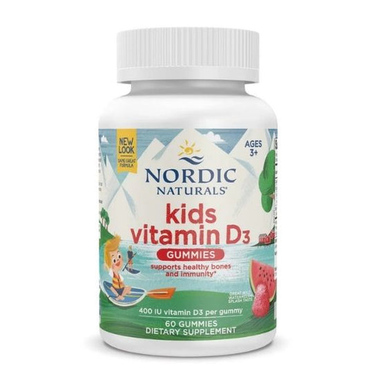 Vitamin D3 Gummies Kids, 400 IU Watermelon, 60 gummies, Nordic Naturals - Vitax.ro
