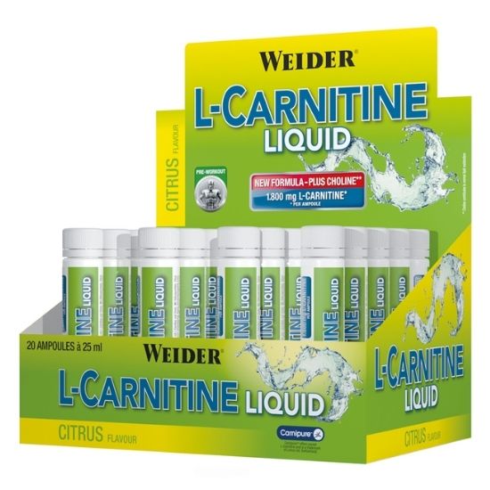 L-Carnitine Liquid, Citrus, 20 x 25 ml, Weider