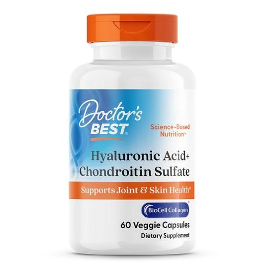 Hyaluronic Acid + Chondroitin Sulfate cu BioCell Collagen, 60 caps, Doctor's Best - Vitax.ro