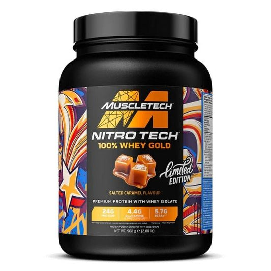 Nitro-Tech 100% Whey Gold, Salted Caramel, 908g, MuscleTech - Vitax.ro