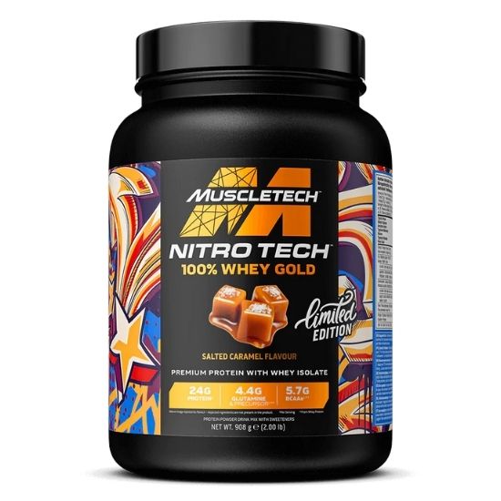 Nitro-Tech 100% Whey Gold, Salted Caramel, 908g, MuscleTech - Vitax.ro