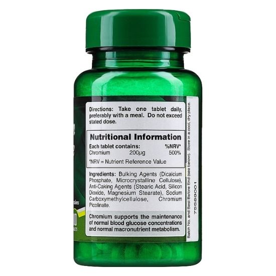 Chromium Picolinate, 200mcg, 100 tabs, Holland & Barrett | Vitax.ro