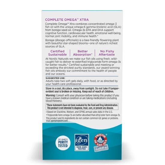 Complete Omega Xtra, 1360mg, 60 softgels, Nordic Naturals - Vitax.ro