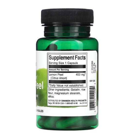 Full Spectrum Lemon Peel, 400mg, 60 caps, Swanson - Vitax.ro
