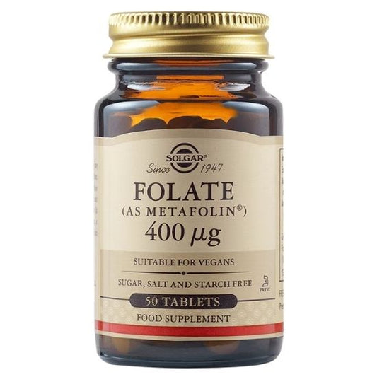 Folate (As Metafolin), 400mcg, 50 tb, Solgar