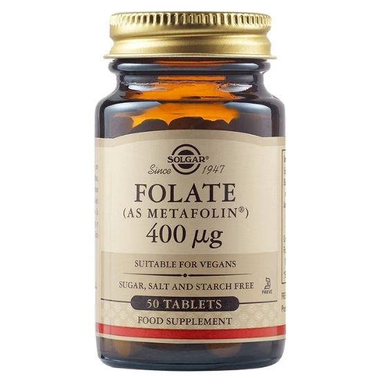 Folate (As Metafolin), 400mcg, 50 tb, Solgar | Vitax.ro