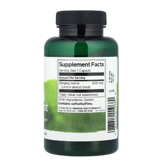 Stinging Nettle Root, 500mg, 100 caps, Swanson - Vitax.ro