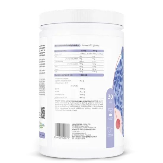 Collagen Hydrolysed Type I & III, Cherry & Strawberry, 660g, Osavi - Vitax.ro