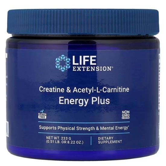 Creatine & Acetyl-L-Carnitine Energy Plus, 233g, Life Extension - Vitax.ro