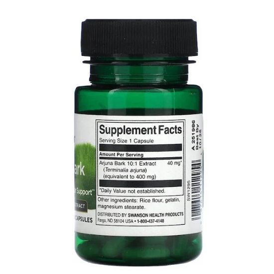 Full Spectrum Arjuna Bark (10:1) Extract, 40mg, 60 caps, Swanson - Vitax.ro