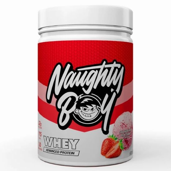 Advanced Whey, Strawberry Milkshake, 900g, Naughty Boy - Vitax.ro