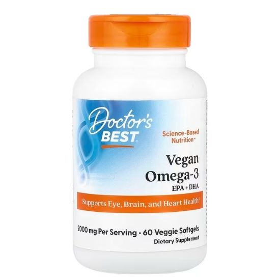 Vegan Omega-3 EPA + DHA, 60 veggie softgels, Doctor's Best - Vitax.ro