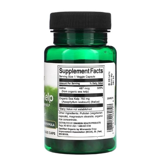 Scottish Kelp, 750mg, 30 vcaps, Swanson - Vitax.ro