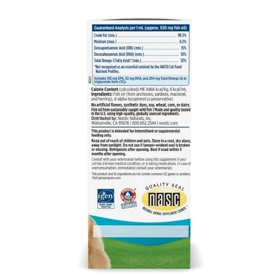 Omega-3 Cat, 60 ml, Nordic Naturals - Vitax.ro