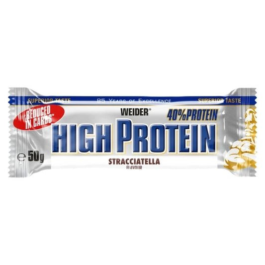 40% High Protein Bar, Stracciatella, 50 g, Weider