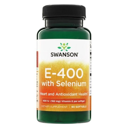 E-400 with Selenium, 400IU, 90 softgels, Swanson - Vitax.ro