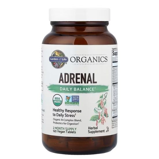 Mykind Organics Adrenal Daily Balance, 120 vegan tabs, Garden of Life - Vitax.ro