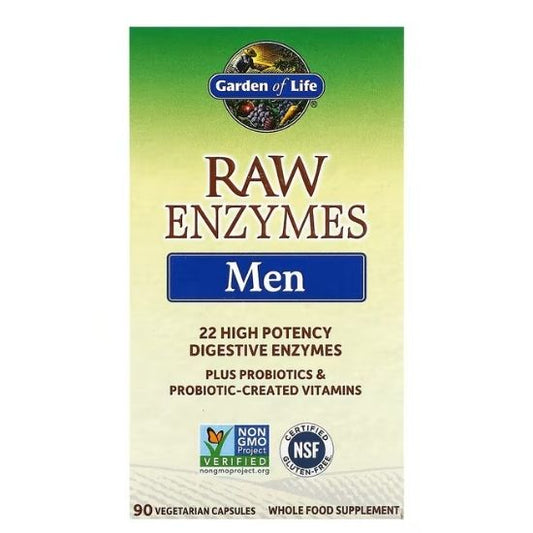 Raw Enzymes Men, 90 vcaps, Garden of Life - Vitax.ro