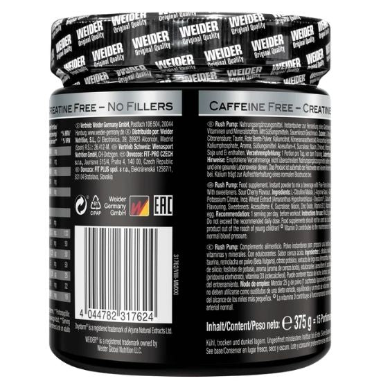 Rush Pump Sour Cherry, 375g, Weider