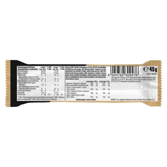 60% Protein Bar, Cookies & Cream, 45 g, Weider