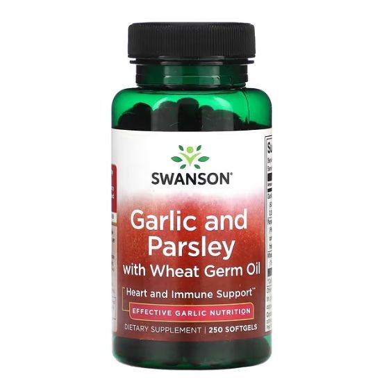 Garlic and Parsley with Wheat Germ Oil, 250 softgels, Swanson - Vitax.ro